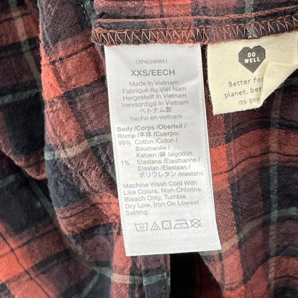 Madewell Gathered V-Neck Top in Plaid